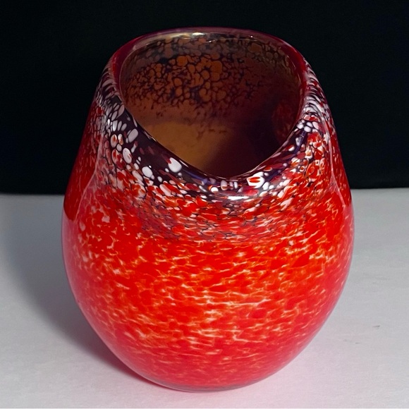 ZELLIQUE STUDIO Magma Vase / Unique VINTAGE AMERICAN ART GLASS / Slight Defects - Picture 5 of 16